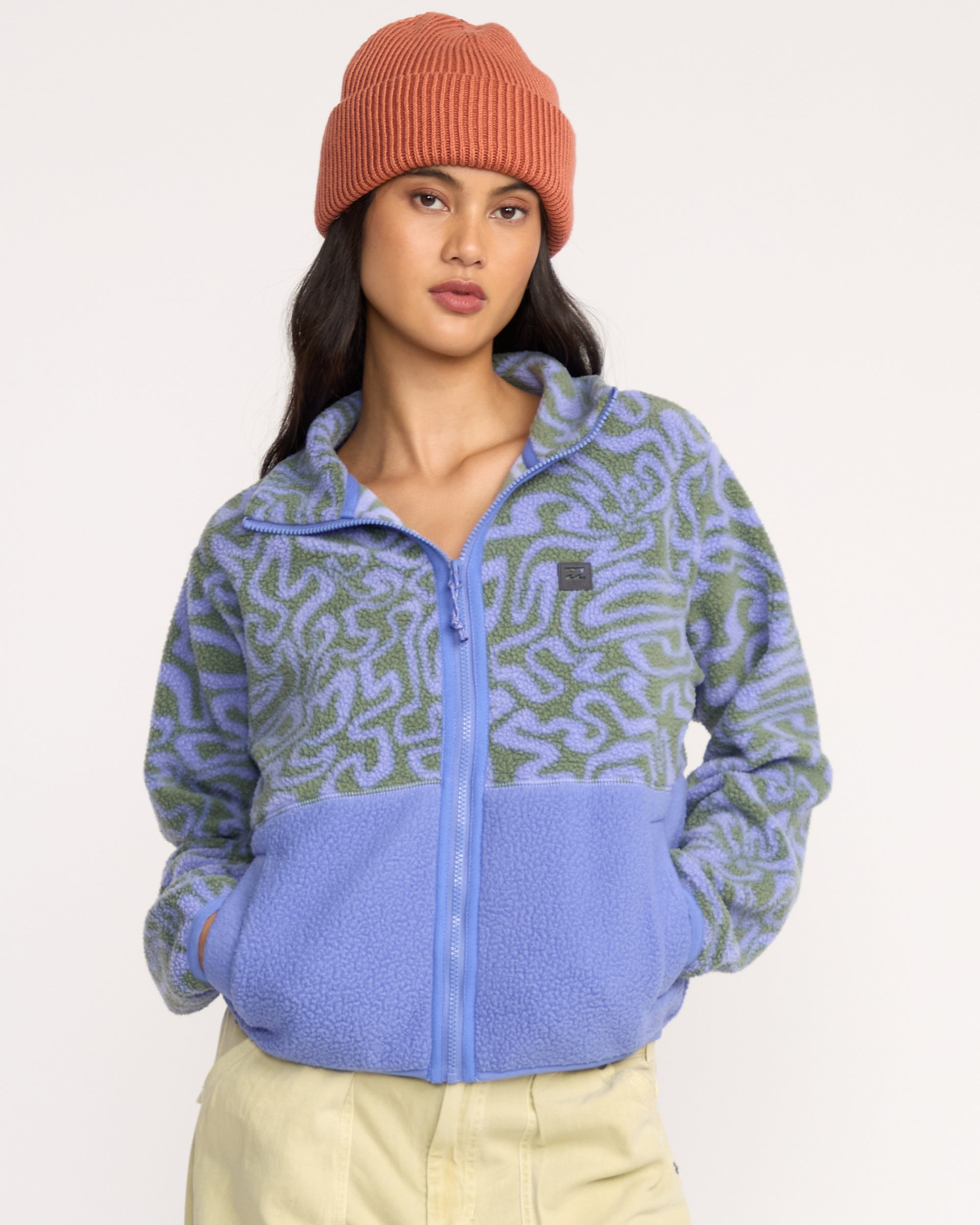 Rock Jetty Mock Neck Zip Sweatshirt - Iris