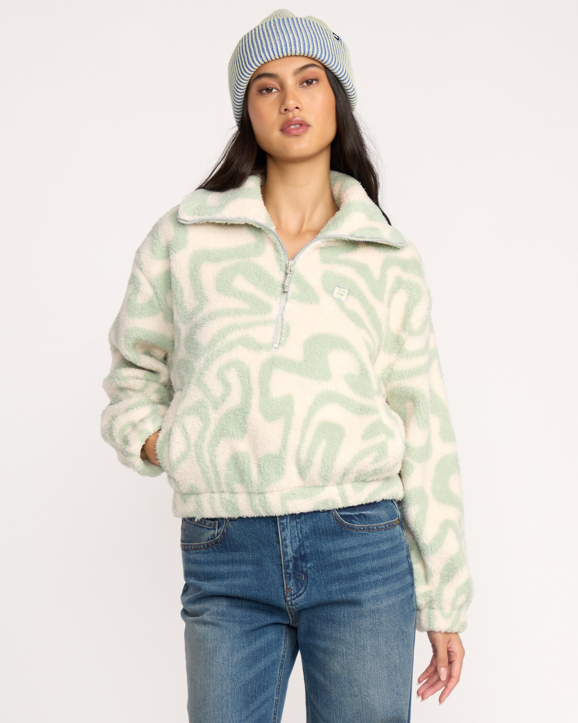 Barra Half Zip Sweatshirt - Green Haze