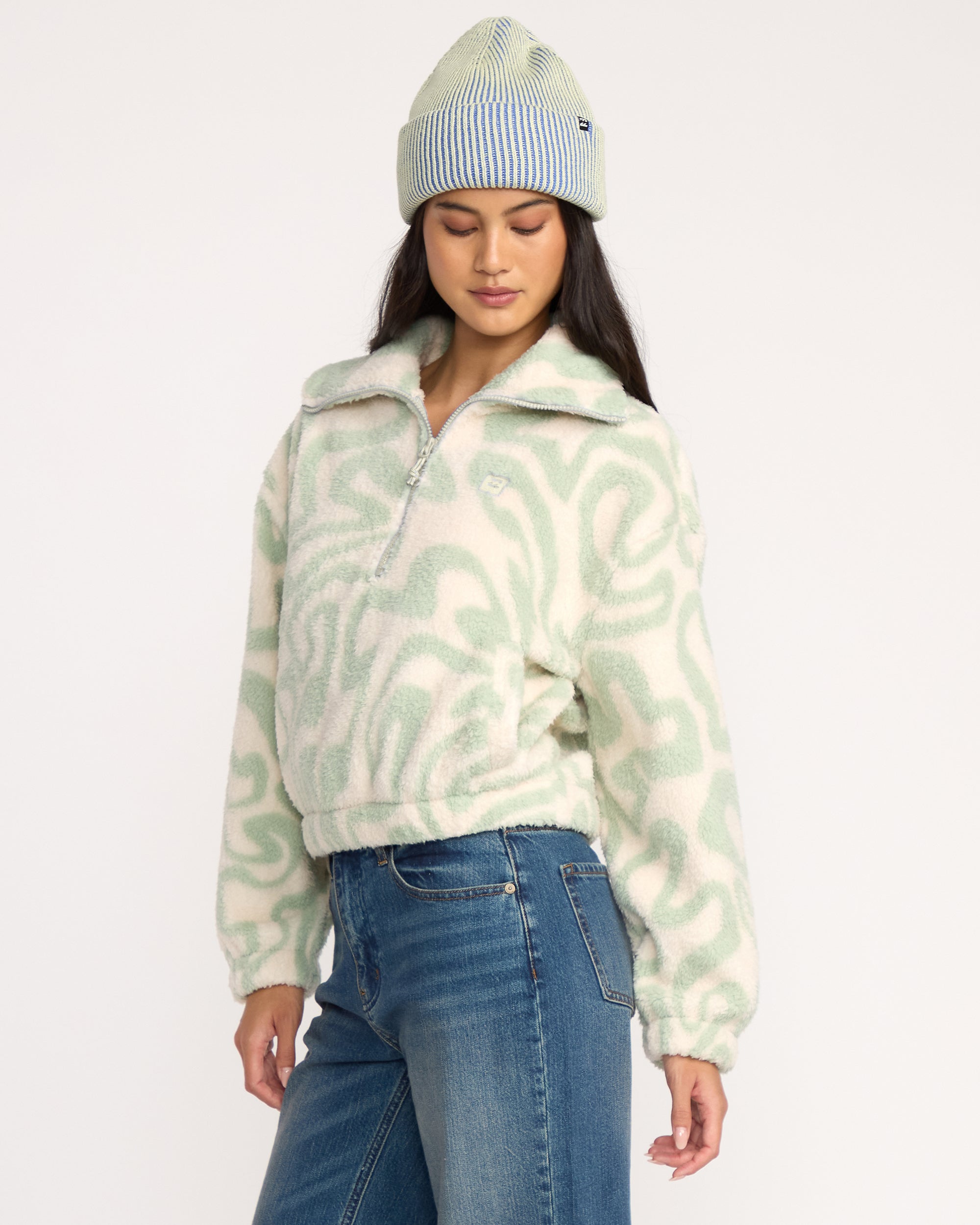 Barra Half Zip Sweatshirt - Green Haze - Image 3
