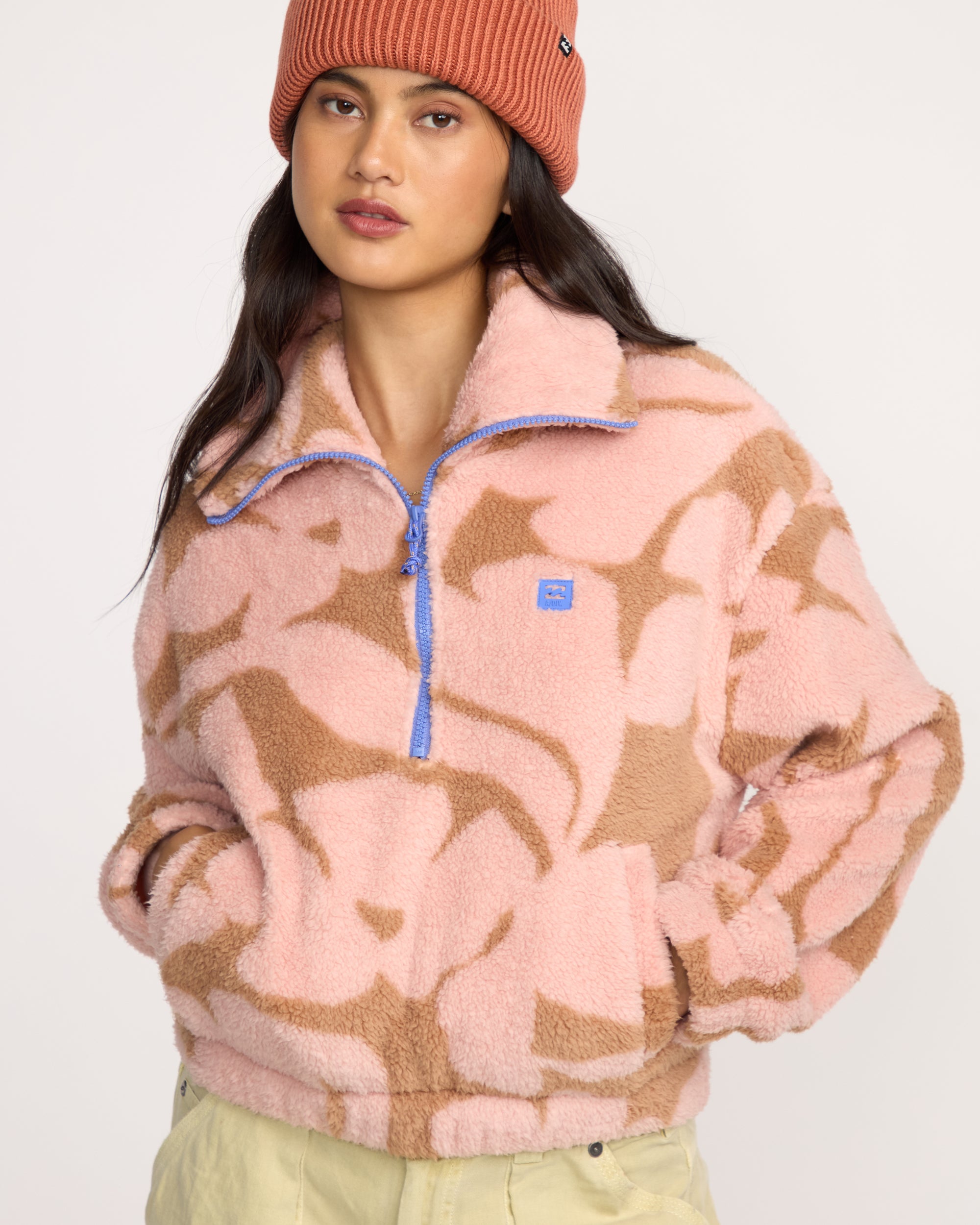 Barra Half Zip Sweatshirt - Rose Brown - Image 4