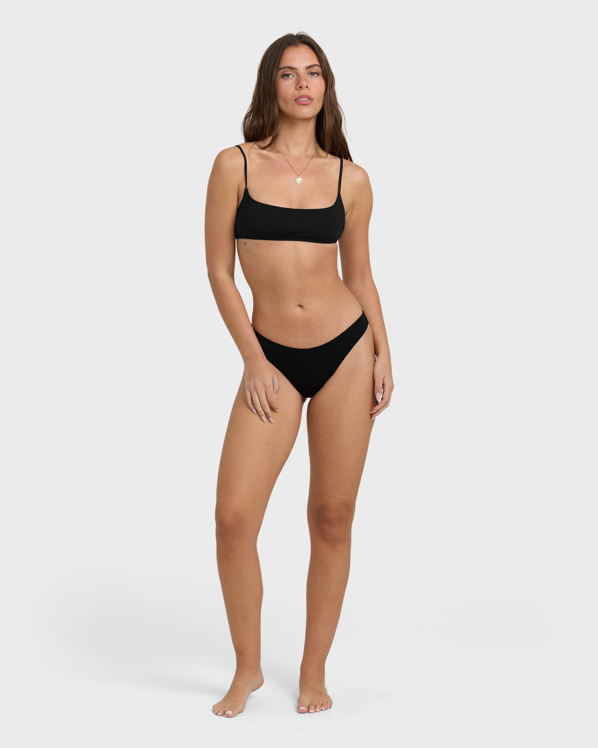 Sol Searcher Jaclyn Crop Bikini Top - Black Pebble - Image 4