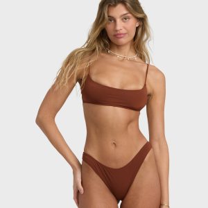 Sol Searcher Jaclyn Crop Bikini Top - Cowhide