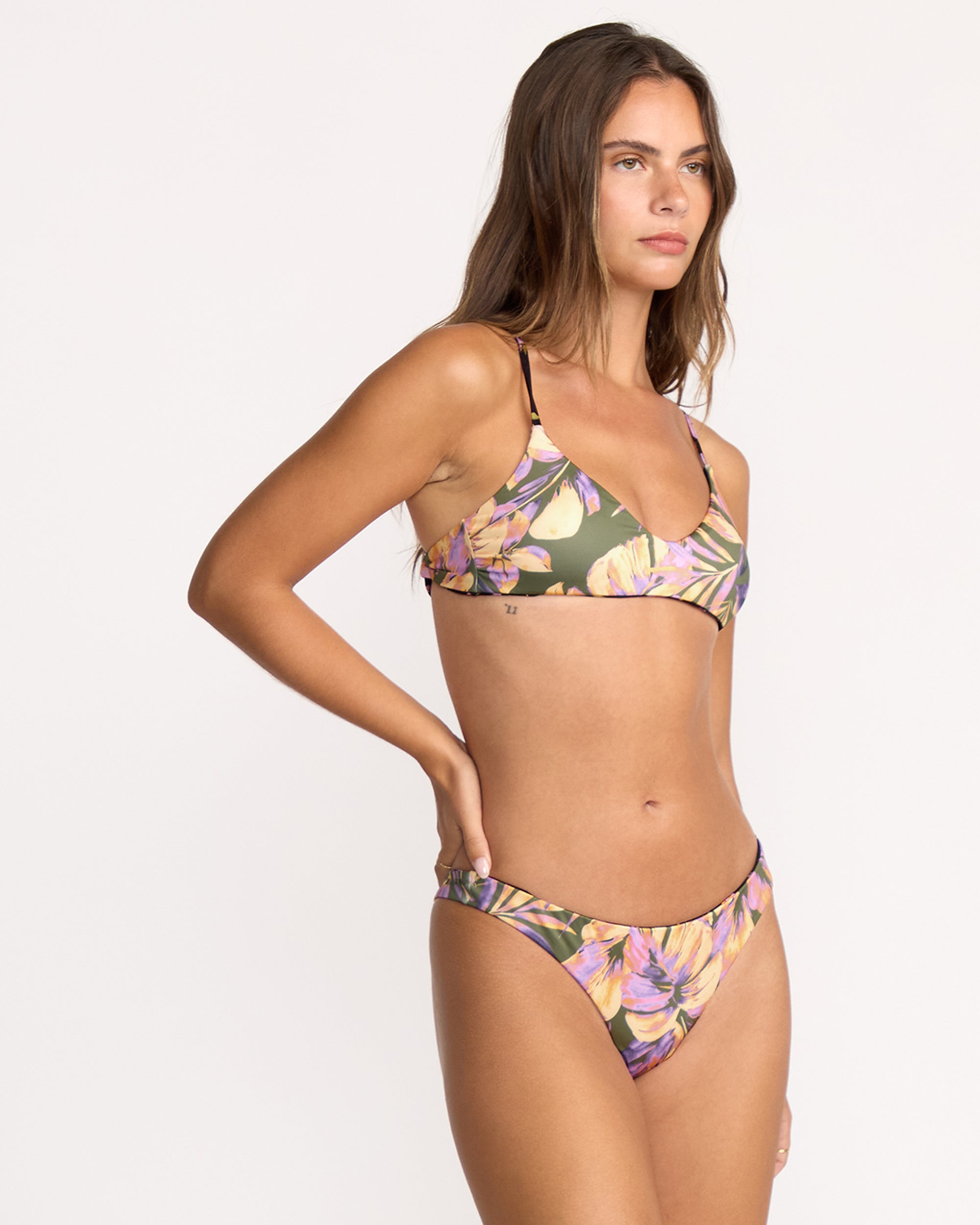 Drifting Coast Reversible V Bralette Bikini Top - Luv Army - Image 3