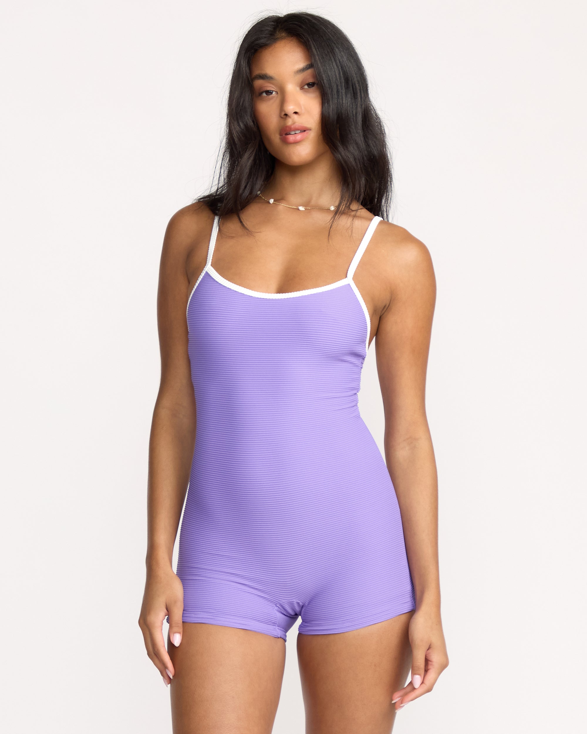 Tanlines Retro Tank Surfsuit - Purple Punch - Image 2