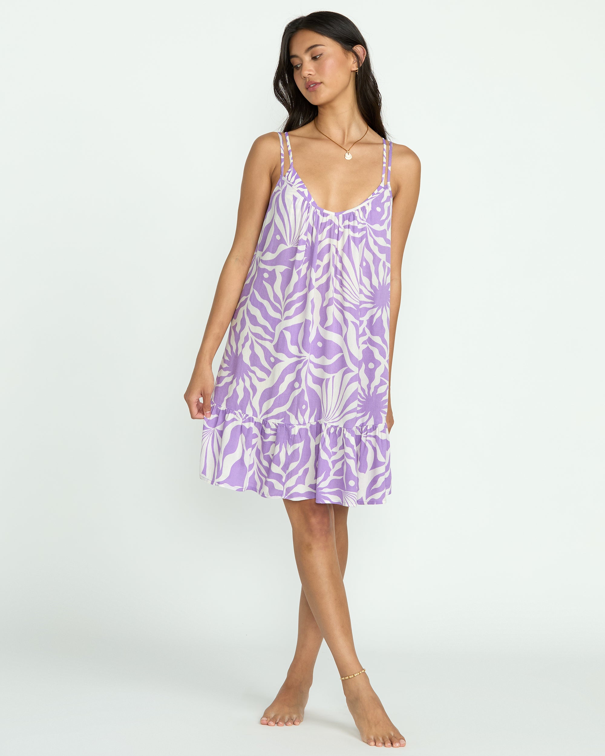 Beach Vibes Print Cover-Up - Paradise Purple - Image 3