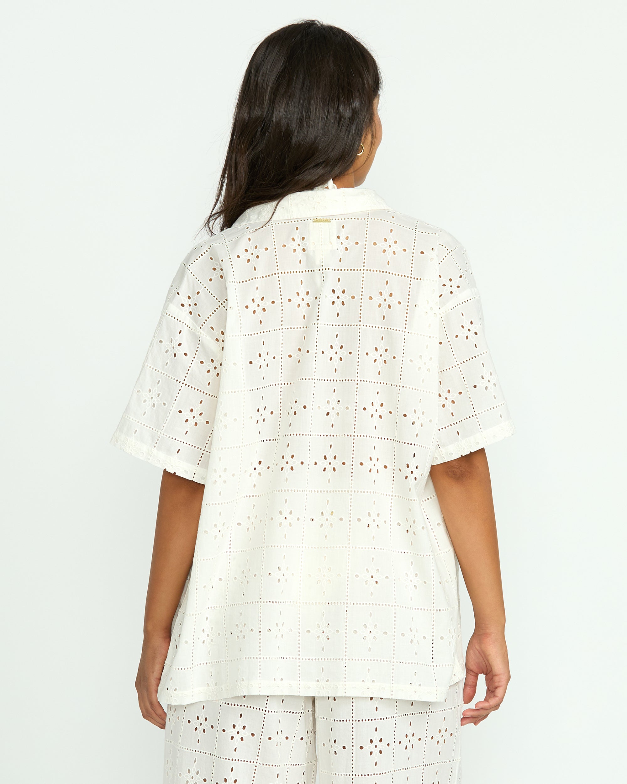 Eyelet Crush Beach Coverup Top - Salt Crystal - Image 8
