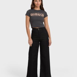 Free Fall High-Waist Pants - Black Rinse