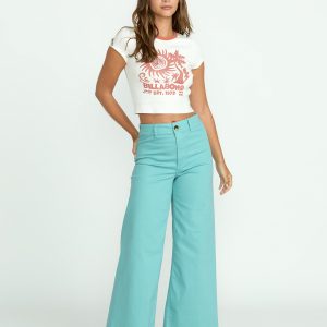 Free Fall High-Waist Pants - Misty Blue