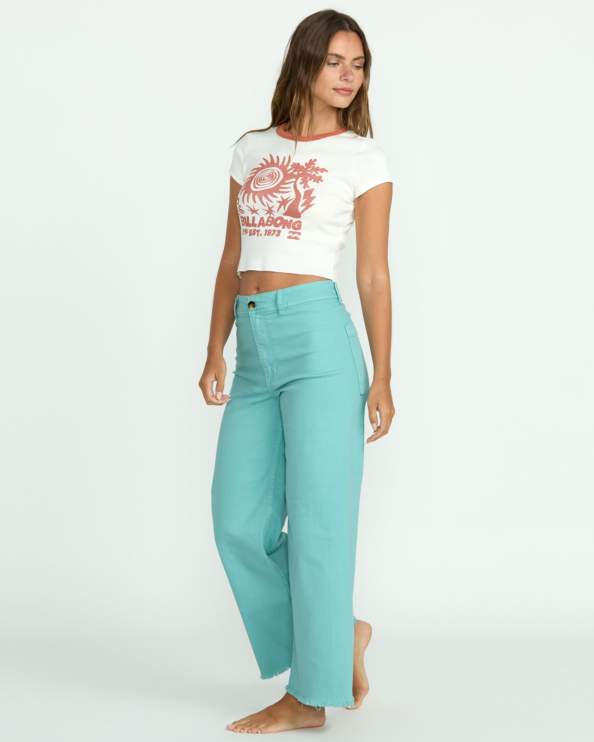 Free Fall High-Waist Pants - Misty Blue - Image 4