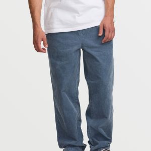 Larry Elastic Waist Corduroy Pants - Slate Blue