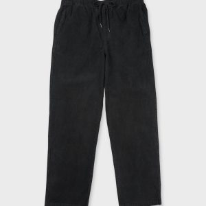 Larry Elastic Waist Corduroy Pants - Washed Black