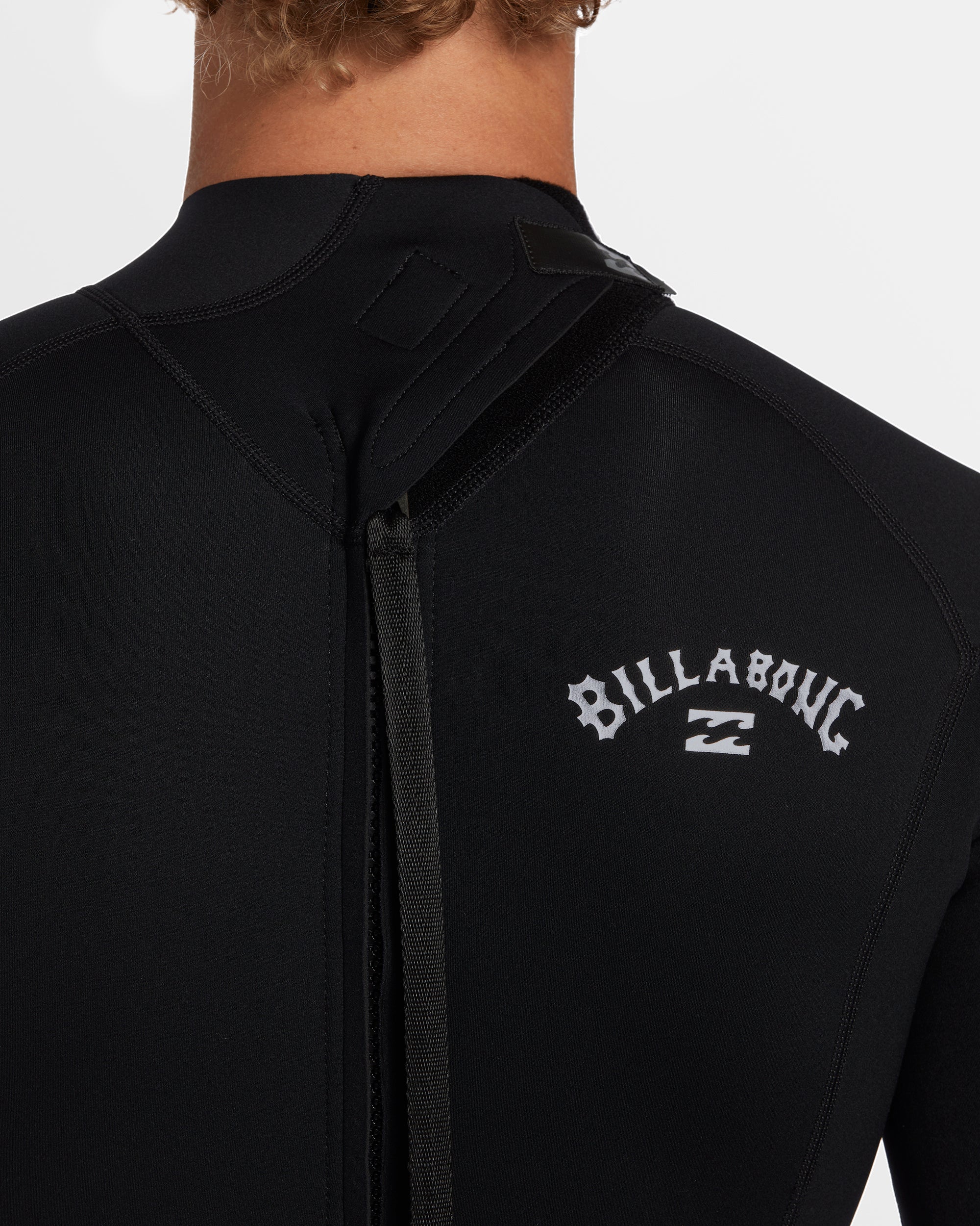 2mm Foil Flatlock Back Zip Short Sleeve Springsuit - Black - Image 5