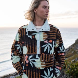 Switchback Mock Neck Fleece - Black Multi