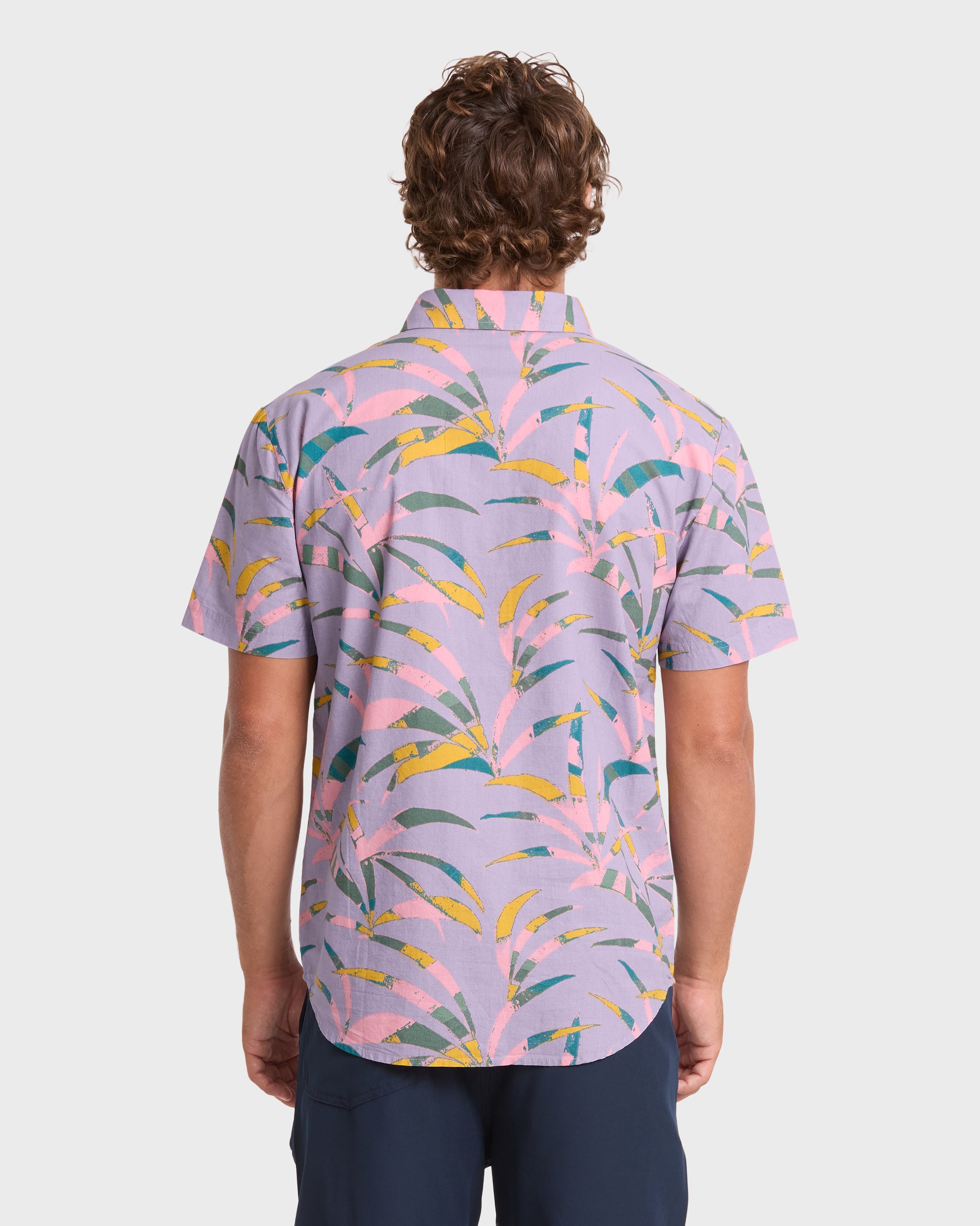 Multi Frond Short Sleeve Shirt - Grey Violet - Image 2