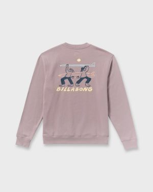 Split The Peak Crewneck Sweatshirt - Purple Ash