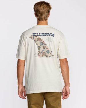 Single Fin Premium Wave Wash Short Sleeve T-Shirt - Off White