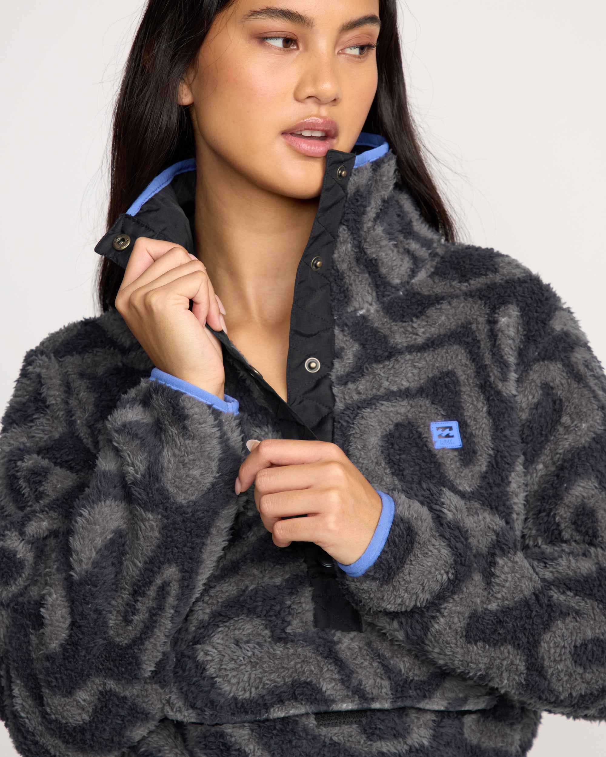 A/Div Switchback Pullover Half Snap Sherpa Fleece - Black Sands - Image 2