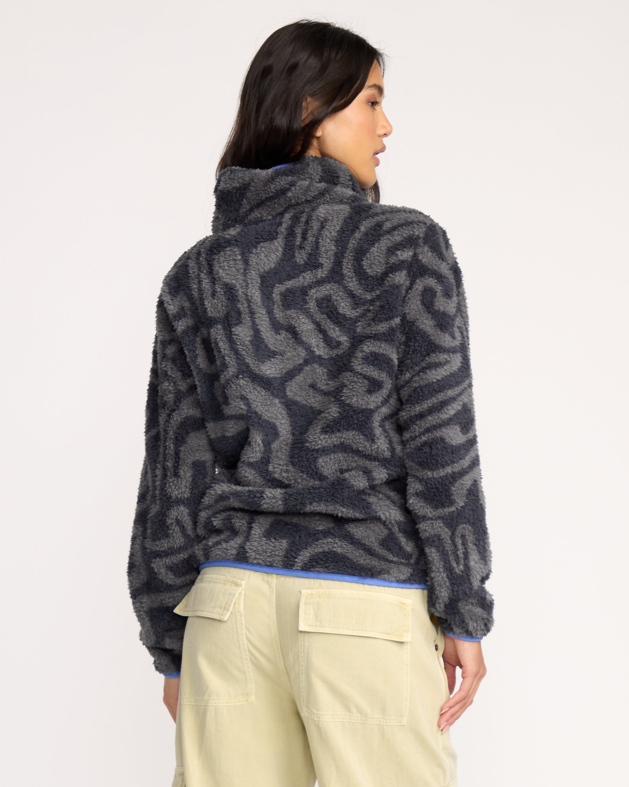 A/Div Switchback Pullover Half Snap Sherpa Fleece - Black Sands - Image 6