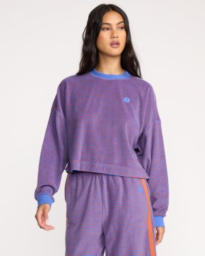 A/Div Waves For Days Terry Crewneck Sweatshirt - Iris