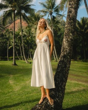 Wave Haze Midi Dress - Salt Crystal