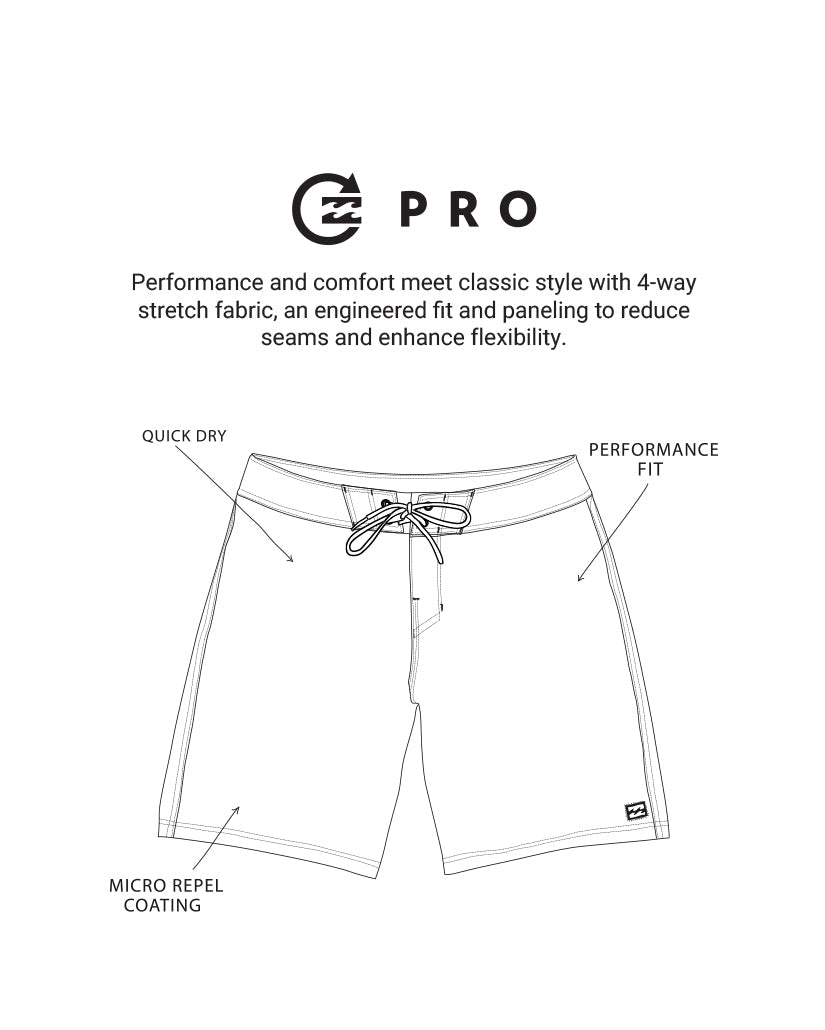 73 Pro Performance 18 Boardshorts - Black - Image 3